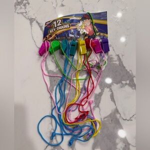8 multicolor, keychain whistles new
